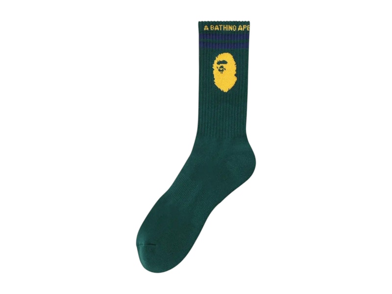 BAPE Ape Head Line Socks Green