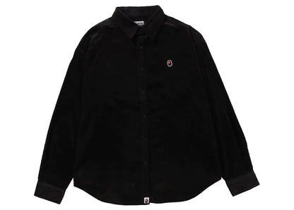 BAPE Ape Head One Point Corduroy Shirt Black