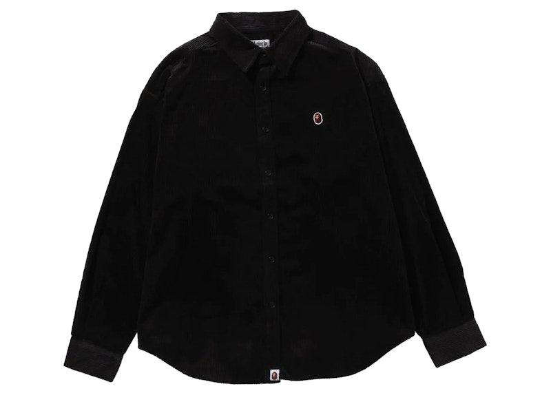 BAPE Ape Head One Point Corduroy Shirt Black