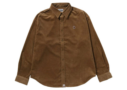 BAPE Ape Head One Point Corduroy Shirt (FW23) Beige