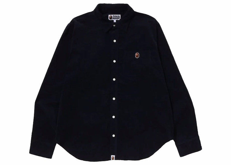 BAPE Ape Head One Point Corduroy Shirt Navy