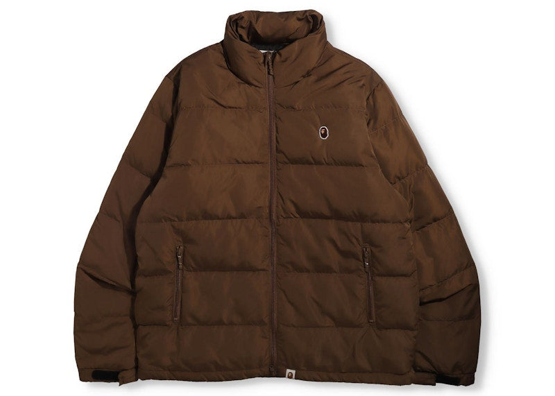 BAPE Ape Head One Point Down Jacket Beige