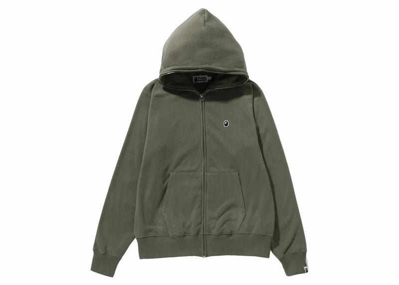 BAPE Ape Head One Point Full Zip Hoodie Olivedrab