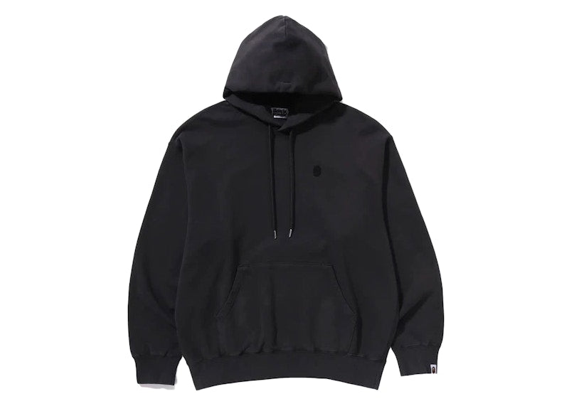 BAPE Ape Head One Point Garment Dye Pullover Hoodie Black