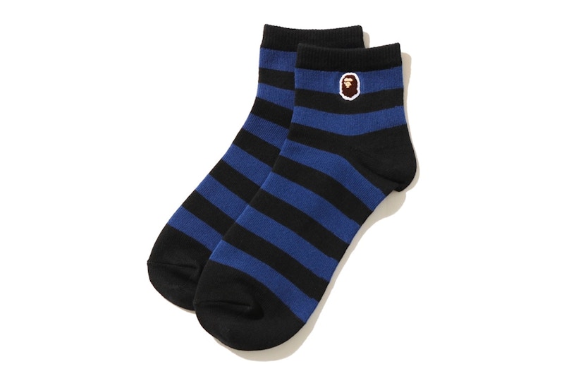 BAPE Ape Head One Point Hoop Ankle Socks Black/Blue