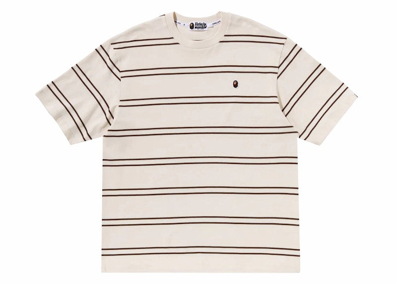 BAPE Ape Head One Point Hoop Relaxed Fit Tee Ivory