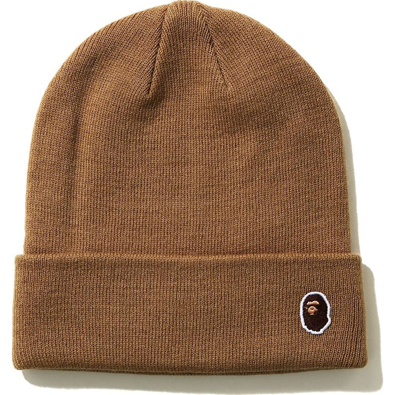 BAPE Ape Head One Point Knit Cap (FW20) Beige