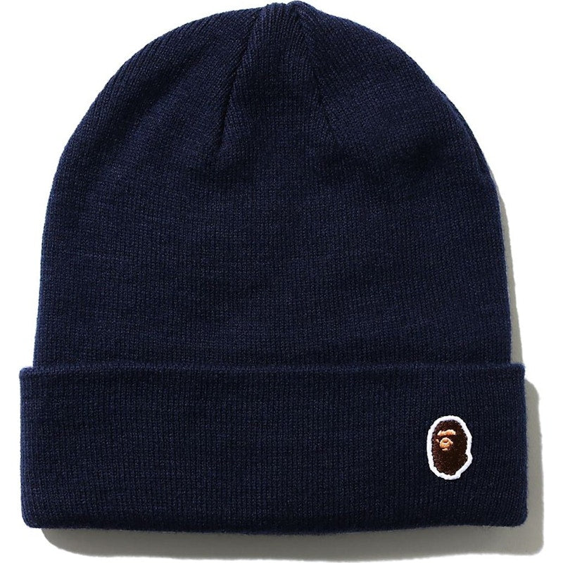 BAPE Ape Head One Point Knit Cap (FW20) Navy