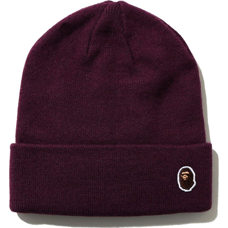 BAPE Ape Head One Point Knit Cap (FW20) Purple