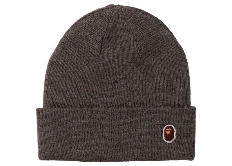 BAPE Ape Head One Point Knit Cap (FW21) Gray