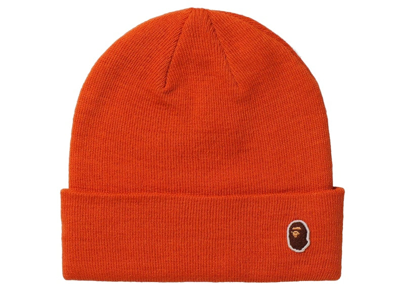 BAPE Ape Head One Point Knit Cap (FW21) Orange