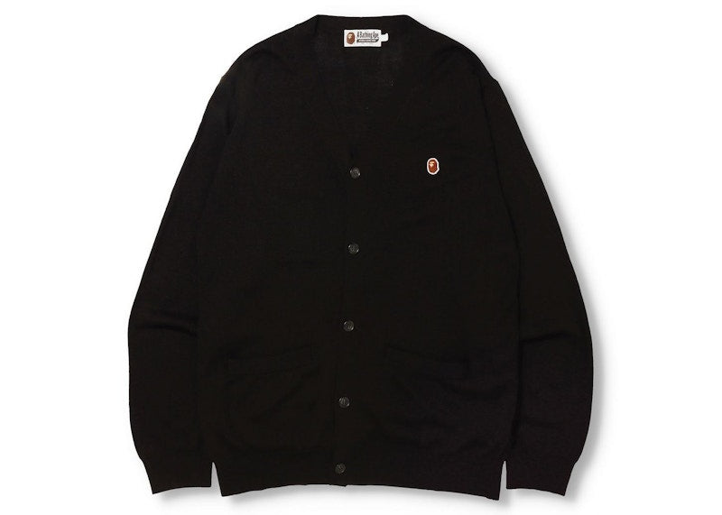 BAPE Ape Head One Point Knit Cardigan Black