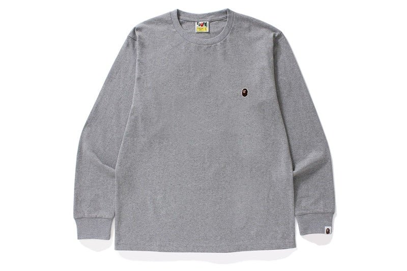 BAPE Ape Head One Point LS Tee Grey