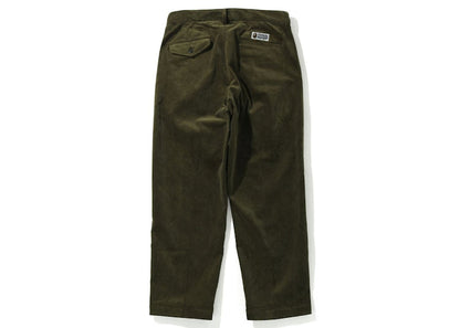 BAPE Ape Head One Point Loose Fit Corduroy Pants Olive Drab