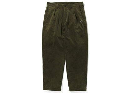 BAPE Ape Head One Point Loose Fit Corduroy Pants Olive Drab