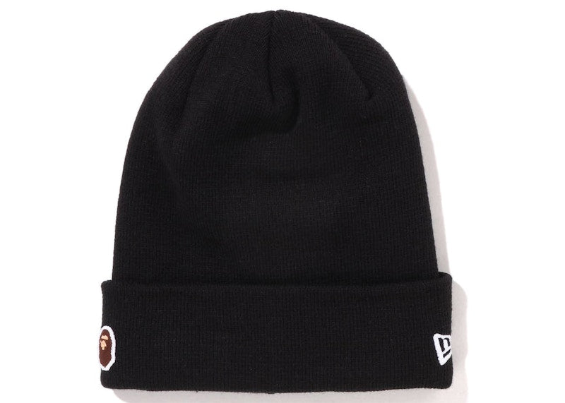 BAPE Ape Head One Point New Era Knit Beanie Black
