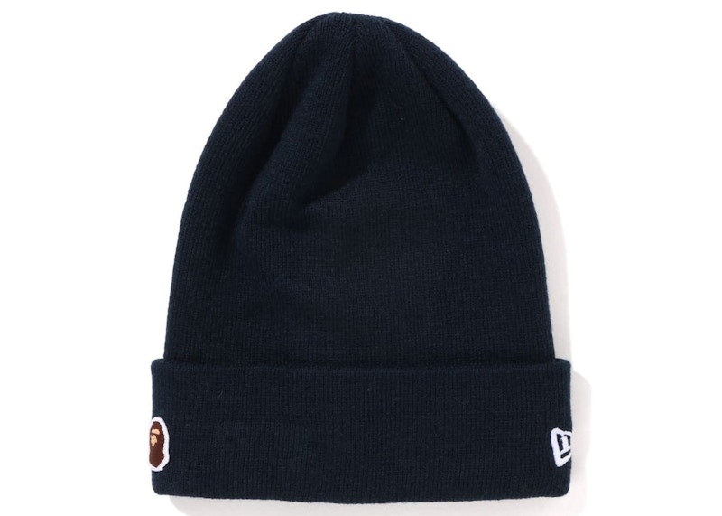 BAPE Ape Head One Point New Era Knit Beanie Navy
