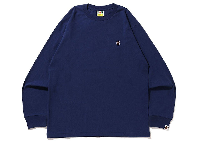 BAPE Ape Head One Point Online Exclusive L/S Tee Navy