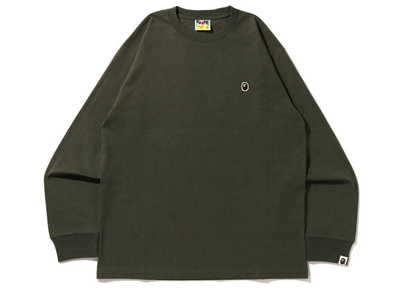 BAPE Ape Head One Point Online Exclusive L/S Tee Olive Drab