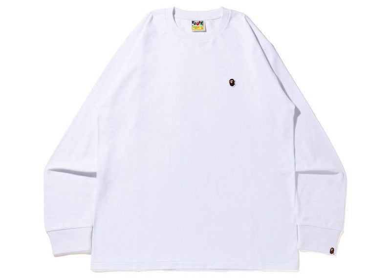 BAPE Ape Head One Point Online Exclusive L/S Tee White