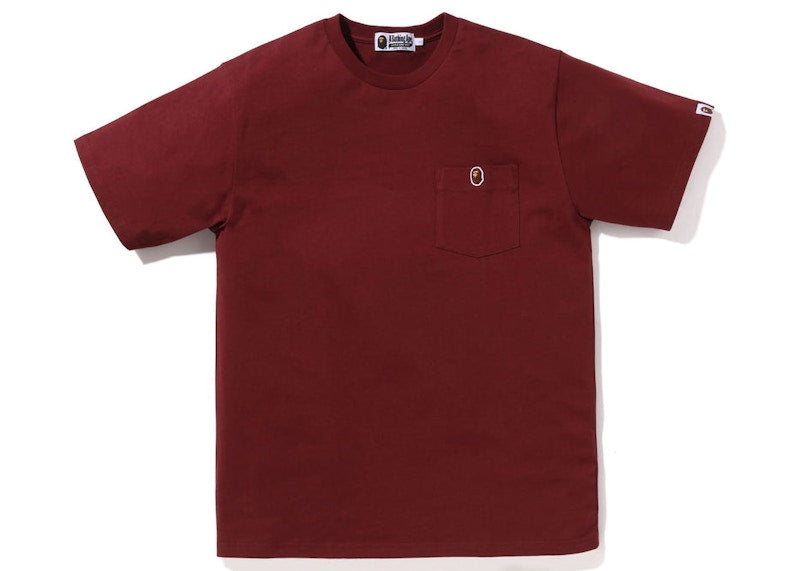 BAPE Ape Head One Point Pocket Tee (FW22) Burgundy