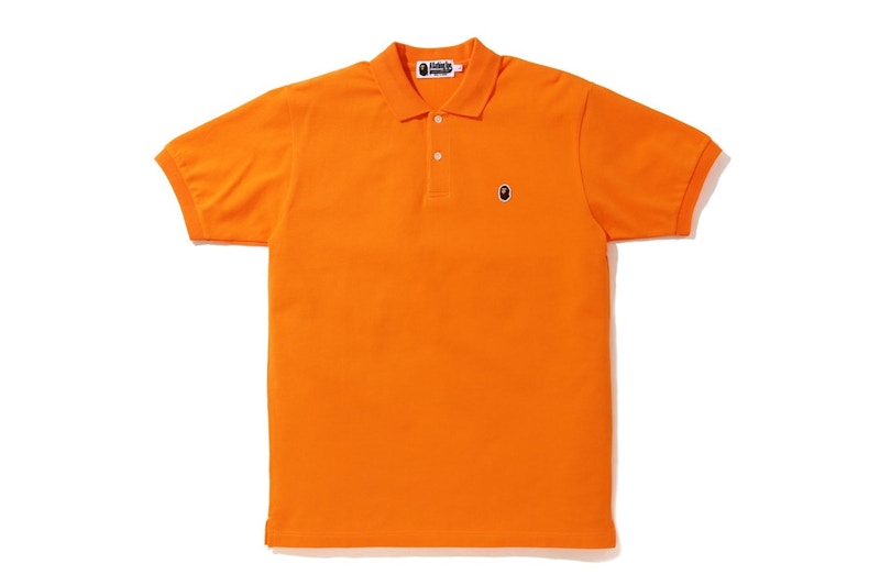 BAPE Ape Head One Point Polo Orange