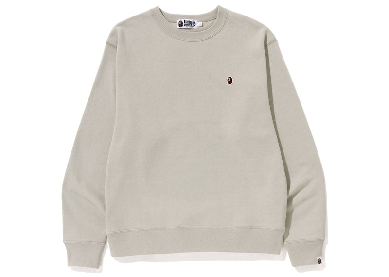 BAPE Ape Head One Point Relaxed Fit Crewneck (SS23) Beige