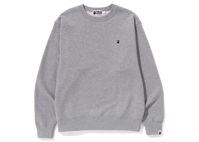 BAPE Ape Head One Point Relaxed Fit Crewneck (SS23) Grey