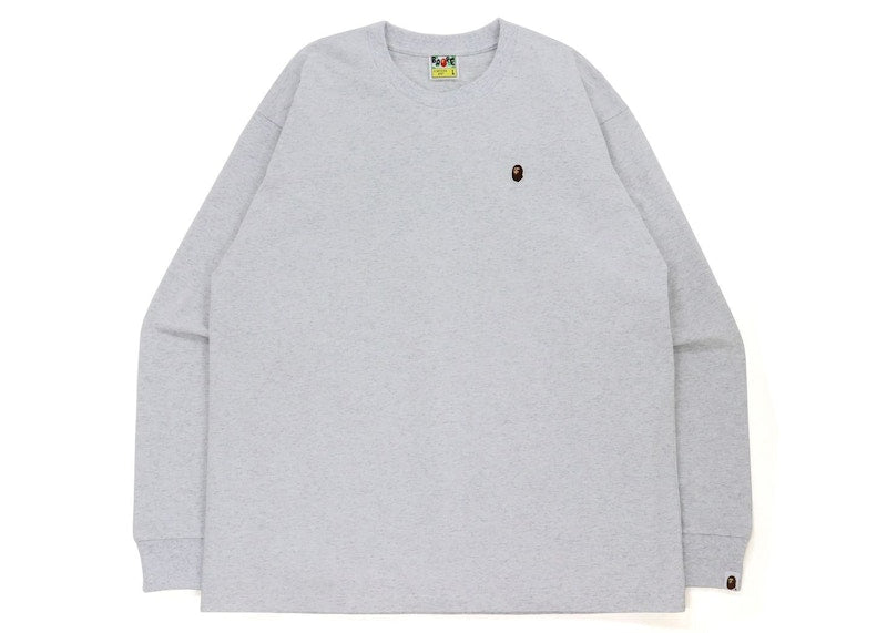 BAPE Ape Head One Point Relaxed Fit L/S Tee Grey