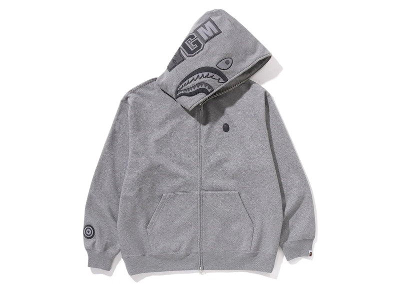 BAPE Ape Head One Point Shark Zip Hoodie Grey