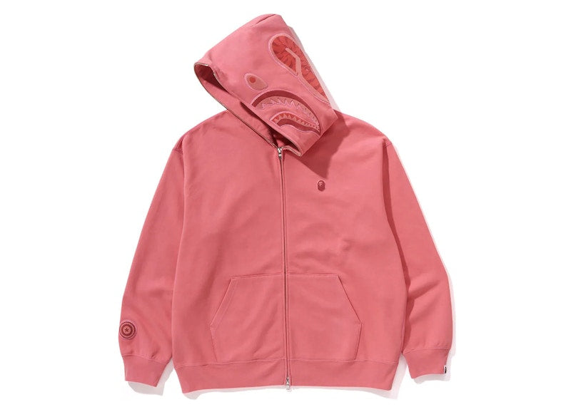 BAPE Ape Head One Point Shark Zip Hoodie Pink