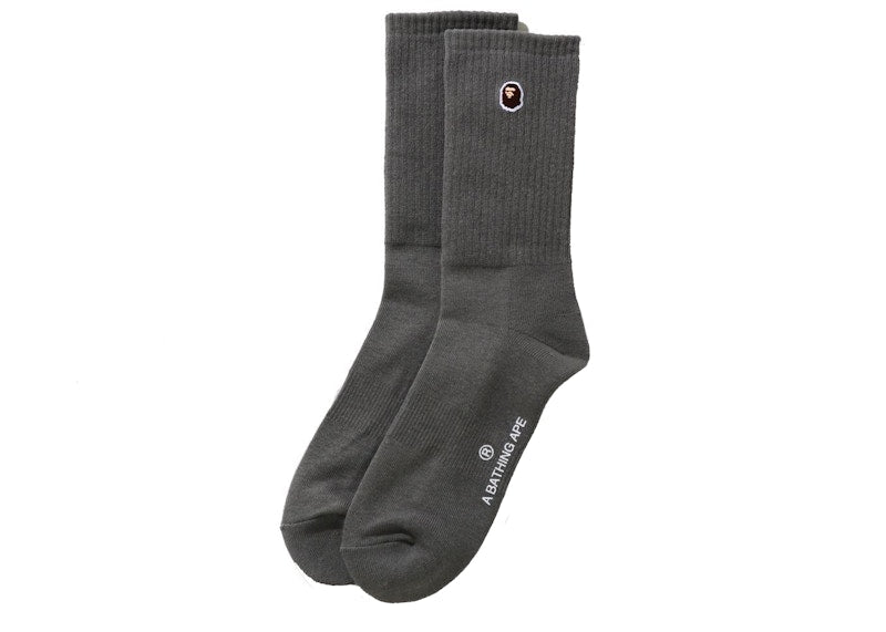 BAPE Ape Head One Point Socks Gray