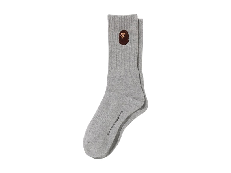 BAPE Ape Head One Point Socks (SS25) Gray