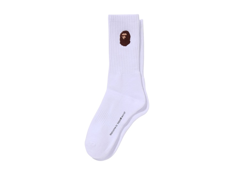 BAPE Ape Head One Point Socks (SS25) White