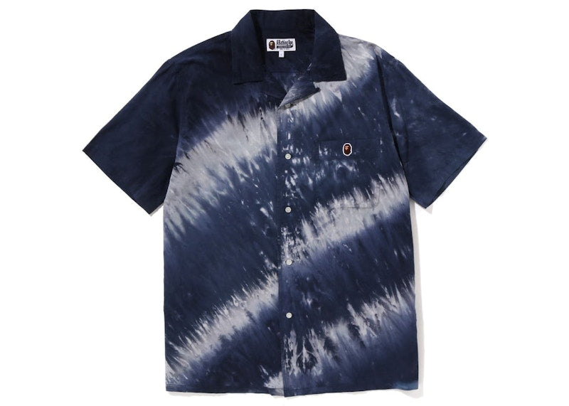 BAPE Ape Head One Point Tie Dye Shirt Grey