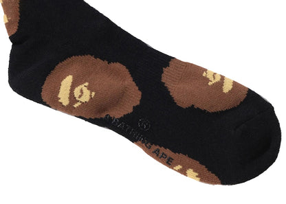 BAPE Ape Head Pattern Socks Black