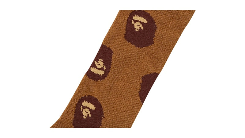 BAPE Ape Head Pattern Socks (FW25) Brown