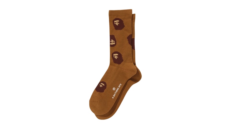 BAPE Ape Head Pattern Socks (FW25) Brown