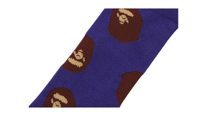 BAPE Ape Head Pattern Socks (FW25) Purple