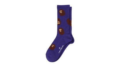BAPE Ape Head Pattern Socks (FW25) Purple