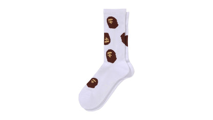 BAPE Ape Head Pattern Socks (FW25) White