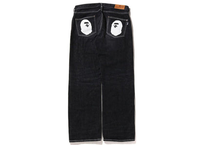 BAPE Ape Head Relaxed Fit Denim Black