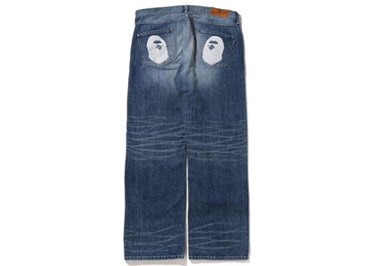 BAPE Ape Head Relaxed Fit Denim Light Indigo