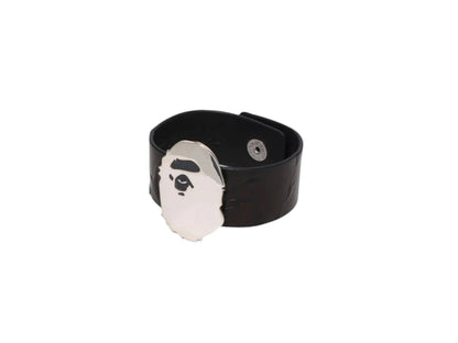 BAPE Ape Head Silver Bracelet Black
