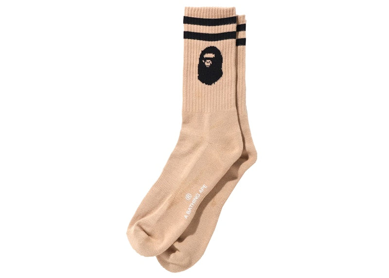 BAPE Ape Head Socks Beige