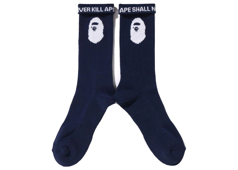 BAPE Ape Head Socks Navy