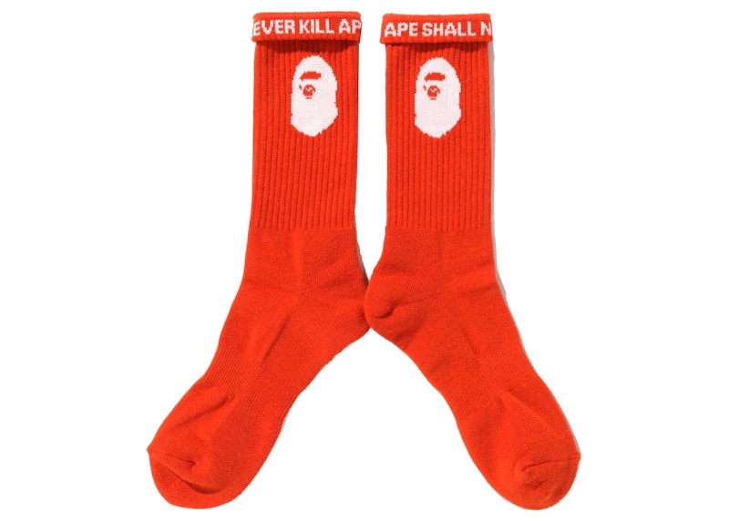 BAPE Ape Head Socks Orange