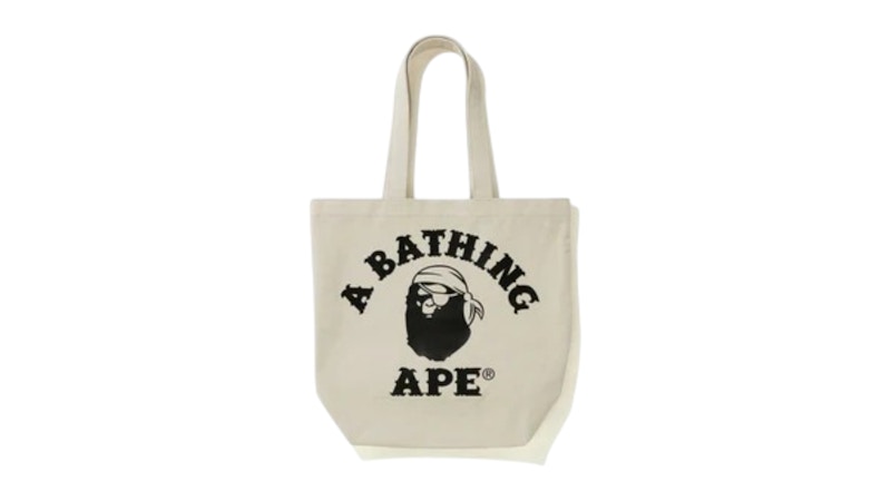 BAPE Ape Pirate College Tote Bag White