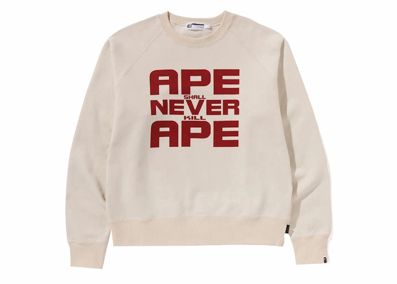 BAPE Ape Shall Never Kill Ape Crewneck Ivory