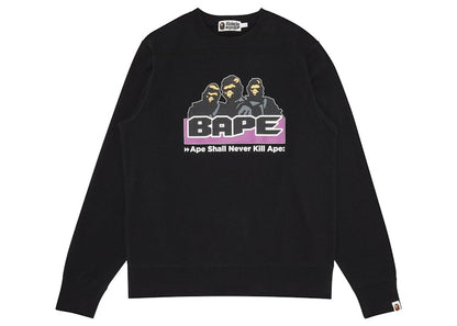 BAPE Archive Ape Shall Never Kill Ape Crewneck Black